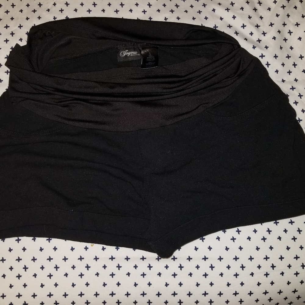 Black maternity shorts